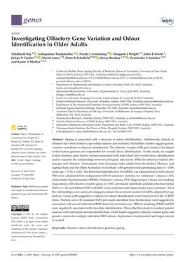 Investigating Olfactory Gene Variation and Odour Identification in Older
