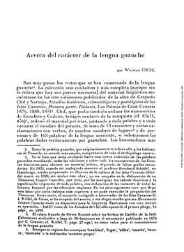 Acerca Del Carácter De La Lengua Guanche