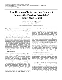 Identification of Infrastructure Demand to Enhance the Tourism Potential of Tajpur, West Bengal