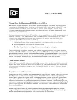 ICF International 2011 Annual Report