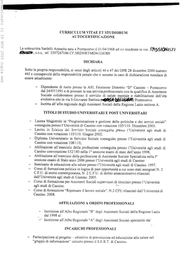 Evolutiva Sito in Via S.Giovanni Battista^^0F^£ÌM0M\ Pontecorvo. - Iscritta All'albo Regionale Degli Assistenti Sociali Della Regione Lazio Sezione A