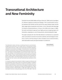 Transnational Architecture and New Femininity