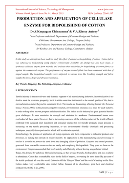 Production and Application of Cellulase Enzyme For