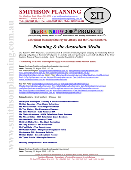 Planning & the Australian Media