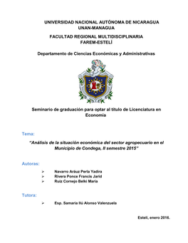 Universidad Nacional Autónoma De Nicaragua Unan-Managua