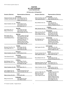 ROSTER by the COUNTIES (Listed Alphabetically)