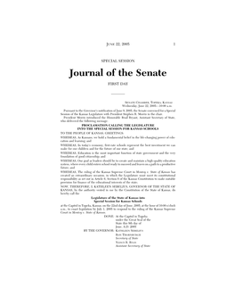 Journal of the Senate FIRST DAY