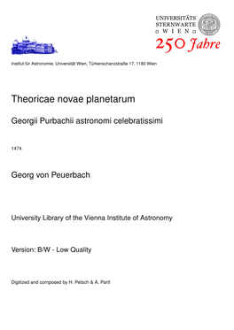 Theoricae Novae Planetarum