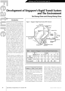 Development of Singapore's Rapid Transit System and the Environment