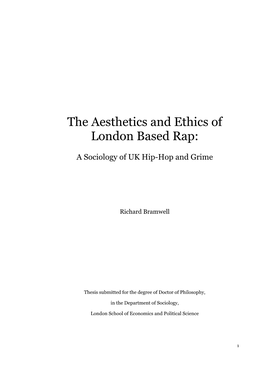 The Aesthetics and Ethics of London Based Rap