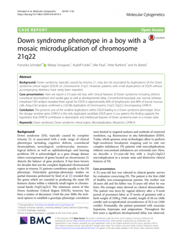 Down Syndrome Phenotype in a Boy with A