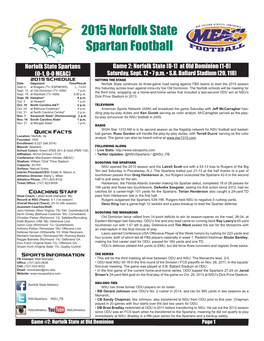 2015 Norfolk State Spartan Football