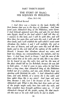 The Story of Isaac: His Sojourn in Philistia