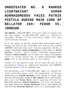 Fedor Vs. Johnson