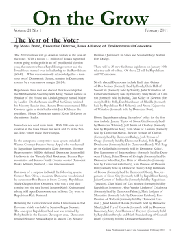 The Year of the Voter by Mona Bond, Executive Director, Iowa Alliance of Environmental Concerns