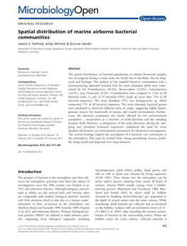 Spatial Distribution of Marine Airborne Bacterial Communities Jasmin S