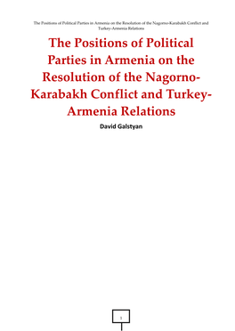 The Positions of Political Parties in Armenia on the Resolution of The