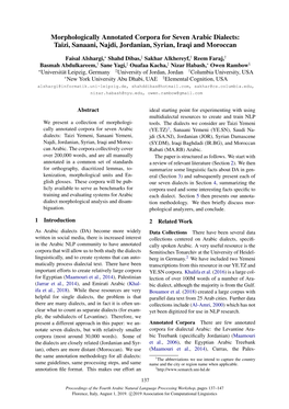 Morphologically Annotated Corpora for Seven Arabic Dialects: Taizi, Sanaani, Najdi, Jordanian, Syrian, Iraqi and Moroccan