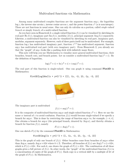 Multivalued Functions Via Mathematica