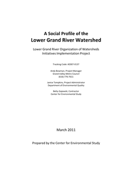 Social Profile of the Lower Grand River Watershed