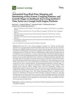 Automated Near-Real-Time Mapping and Monitoring of Rice