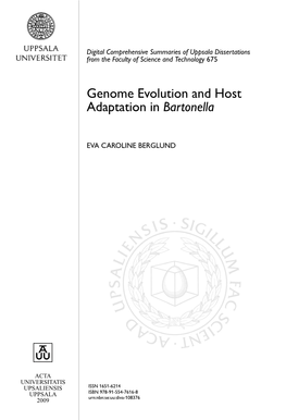 Genome Evolution and Host Adaptation in Bartonella