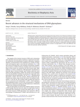 Recent Advances in the Structural Mechanisms of DNA Glycosylases