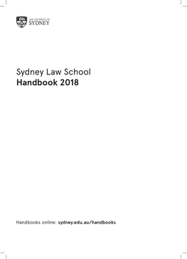 Sydney Law School Handbook 2018