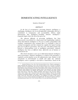 Domesticating Intelligence