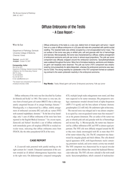 Diffuse Embryoma of the Testis - a Case Report