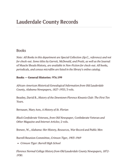 Lauderdale County Records