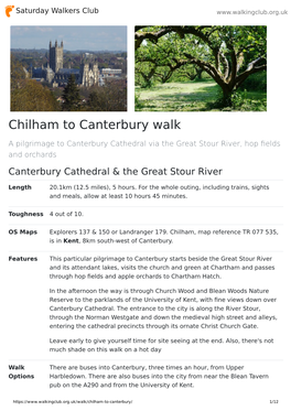 Chilham to Canterbury Walk