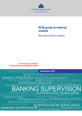Draft ECB Guide to Internal Models – Risk-Type-Specific Chapters