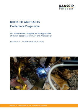 10Th International Congress on the Application of Raman Spectroscopy in Art and Archaeology