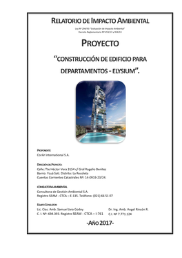 Proyecto “Construcción De Edificio Para Departamentos - Elysium”