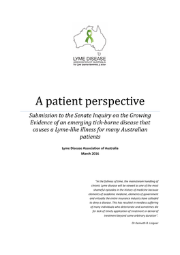 A Patient Perspective