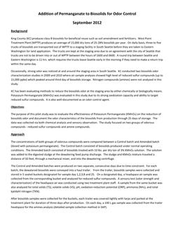 Addition of Permanganate to Biosolids for Odor Control