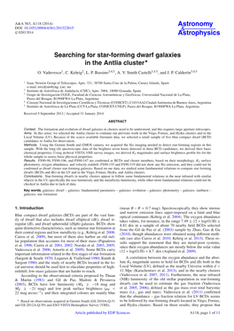 Searching for Star-Forming Dwarf Galaxies in the Antlia Cluster ⋆