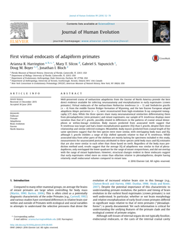 First Virtual Endocasts of Adapiform Primates