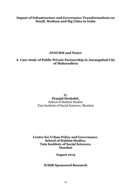 Impact of Infrastructure and Governance Transformations on Small, Medium and Big Cities in India