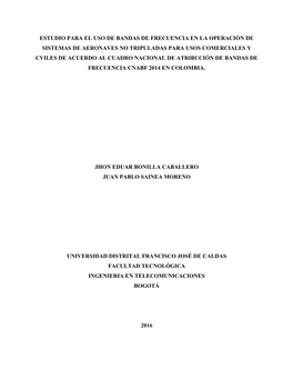 Estudio Para El Uso De Bandas De Frecuencia En La Operación De