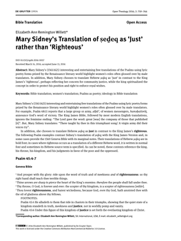 Mary Sidney's Translation of As