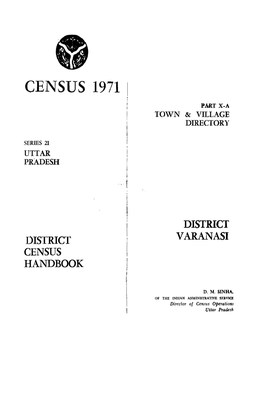 District Census Handbook, Varanasi, Part X-A, Series-21, Uttar Pradesh