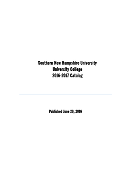 2016-2017 University College Academic Catalog