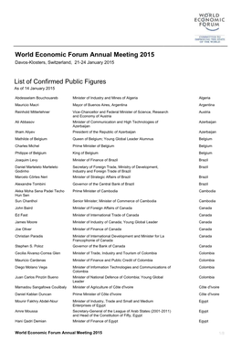 World Economic Forum Annual Meeting 2015