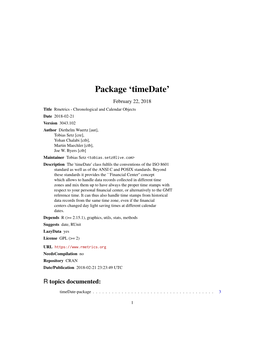 Package 'Timedate'