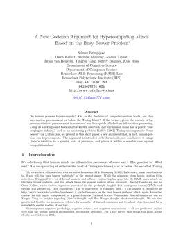 A New Gödelian Argument for Hypercomputing Minds Based On