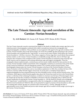 The Late Triassic Timescale: Age and Correlation of the Carnian–Norian Boundary