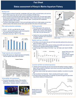 Fact Sheet Status Assessment of Kenya's Marine Aquarium Fishery