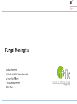 Fungal Meningitis